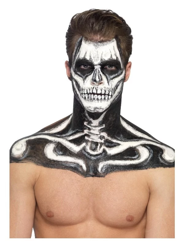 Smiffys Maquillage Squelette (pot Noir Et Blanc, 29.57 Ml Et éponges) 3 Smiffys Maquillage Squelette (pot Noir Et Blanc, 29.57 Ml Et éponges) – Image 3