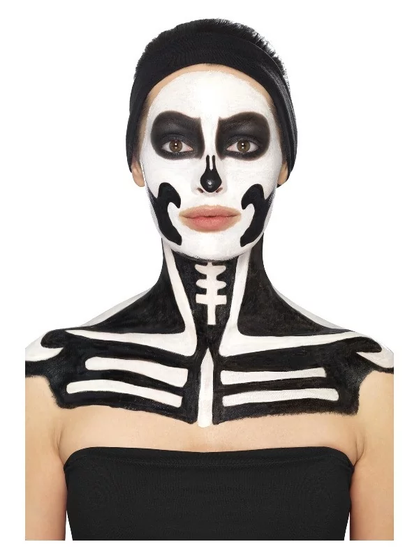 Smiffys Maquillage Squelette (pot Noir Et Blanc, 29.57 Ml Et éponges) 5 Smiffys Maquillage Squelette (pot Noir Et Blanc, 29.57 Ml Et éponges) – Image 5