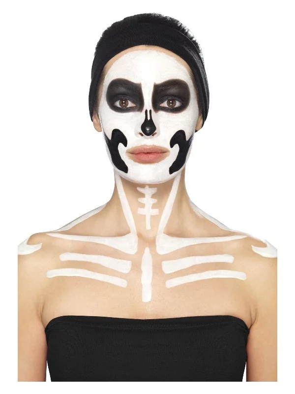 Smiffys Maquillage Squelette (pot Noir Et Blanc, 29.57 Ml Et éponges) 6 Smiffys Maquillage Squelette (pot Noir Et Blanc, 29.57 Ml Et éponges) – Image 6
