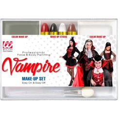 WIDMANN Maquillage Vampire Visage Et Corps (4 Crayons, 2 Fards, 1 Applicateur)