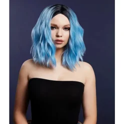 Smiffys Perruque Fever Cara, Bleu Layette