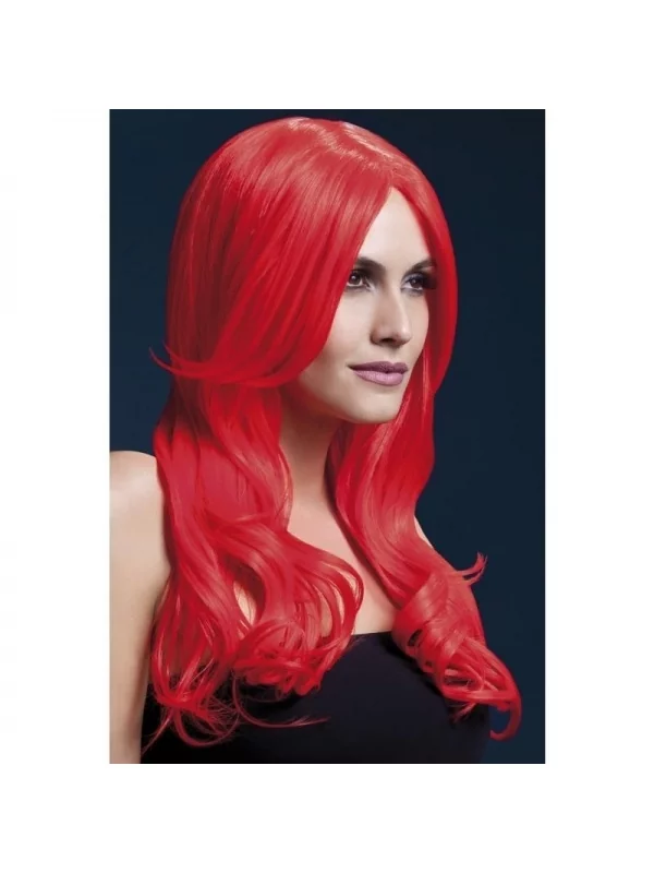 Smiffys Perruque Fever Khloe Sexy 66 Cm, Rouge Fluo 1 Smiffys Perruque Fever Khloe Sexy 66 Cm, Rouge Fluo