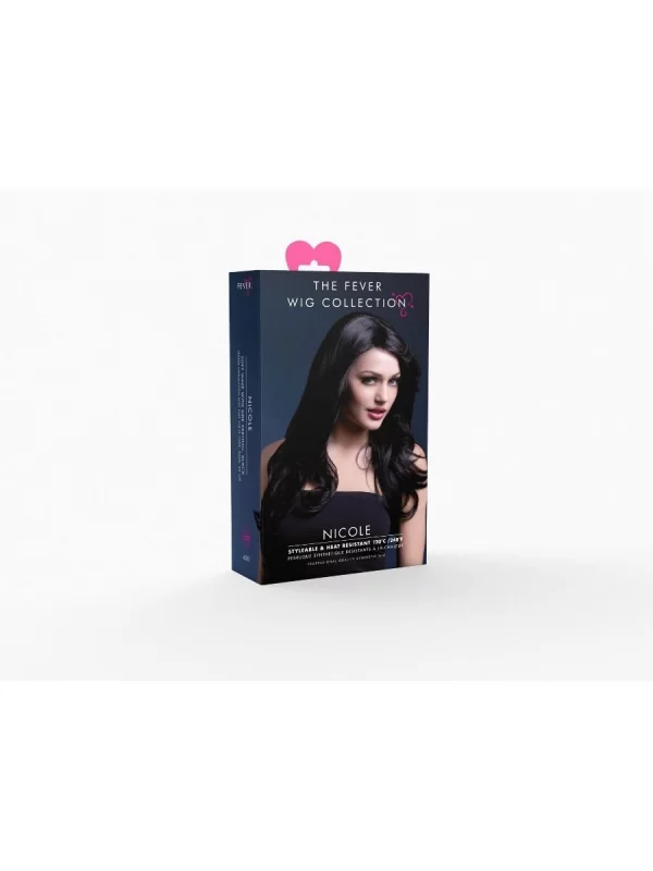 Smiffys Perruque Fever Nicole, Cheveux Longs, Noire 2 Smiffys Perruque Fever Nicole, Cheveux Longs, Noire – Image 2