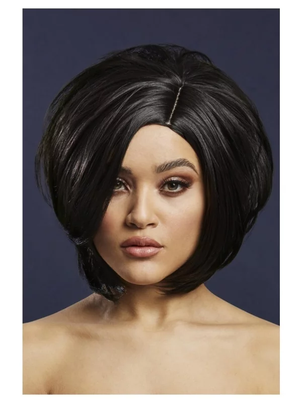 Smiffys Perruque Fever Savanna, Noire, 30cm 1 Smiffys Perruque Fever Savanna, Noire, 30cm