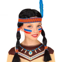 WIDMANN Perruque Indienne à Plumes Pour Fille