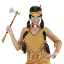 WIDMANN Perruque Indienne Squaw Avec Bandeau Et Plume Femme -Pas Cher Cosplay Magasin perruque indienne squaw avec bandeau et plume femme 2