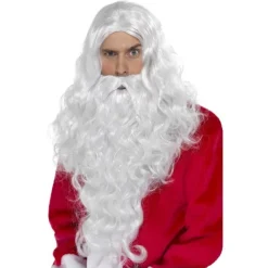 Smiffys Perruque Longue Père Noël Blanche Avec Barbe