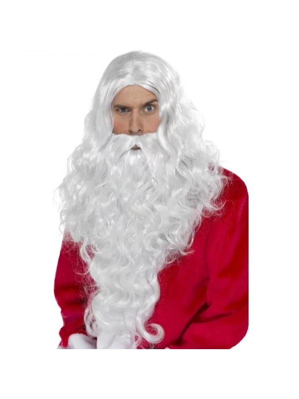 Smiffys Perruque Longue Père Noël Blanche Avec Barbe 1 Smiffys Perruque Longue Père Noël Blanche Avec Barbe