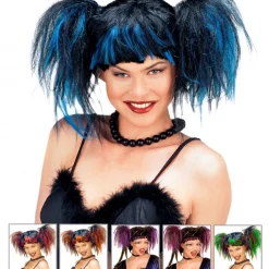 WIDMANN Perruque Manga Cosplay Femme Avec Couettes Et Franges