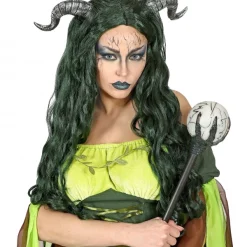 WIDMANN Perruque Personnage Fantastique Avec Cornes -femme