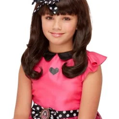 Smiffys Perruque Santoro Ladybird, Noir, Avec Frange