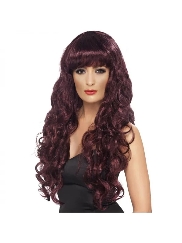 Smiffys Perruque Sirène Bordeaux Frisée 1 Smiffys Perruque Sirène Bordeaux Frisée