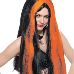 Perruque Sorcière Femme Noir & Orange
