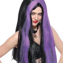 Perruque Sorcière Femme Noir & Violet